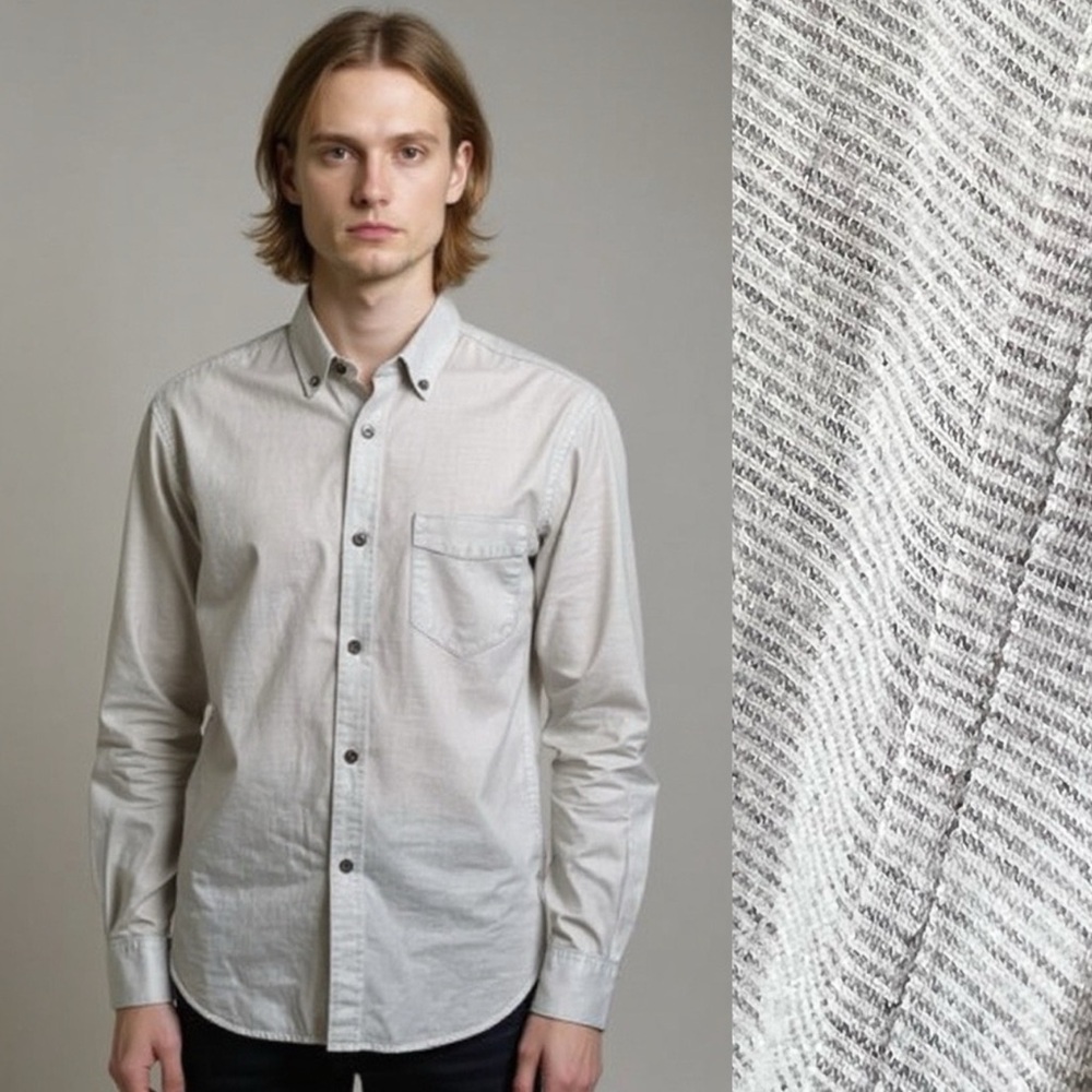 Outerknown Organic Cotton Button Up Long Sleeve Shirt Striped Size Medium
